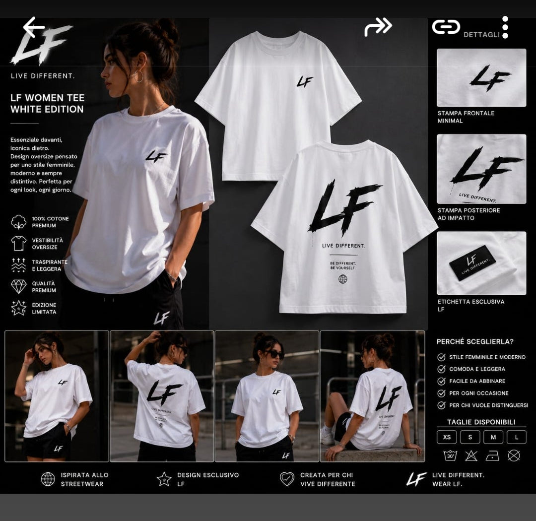 🤍 LF Women's Tee – White Edition